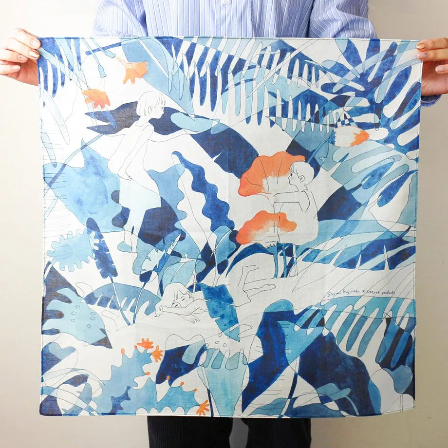 Cozyca products: Sayuri Fujimaki: Handkerchief - Secret Rainforest