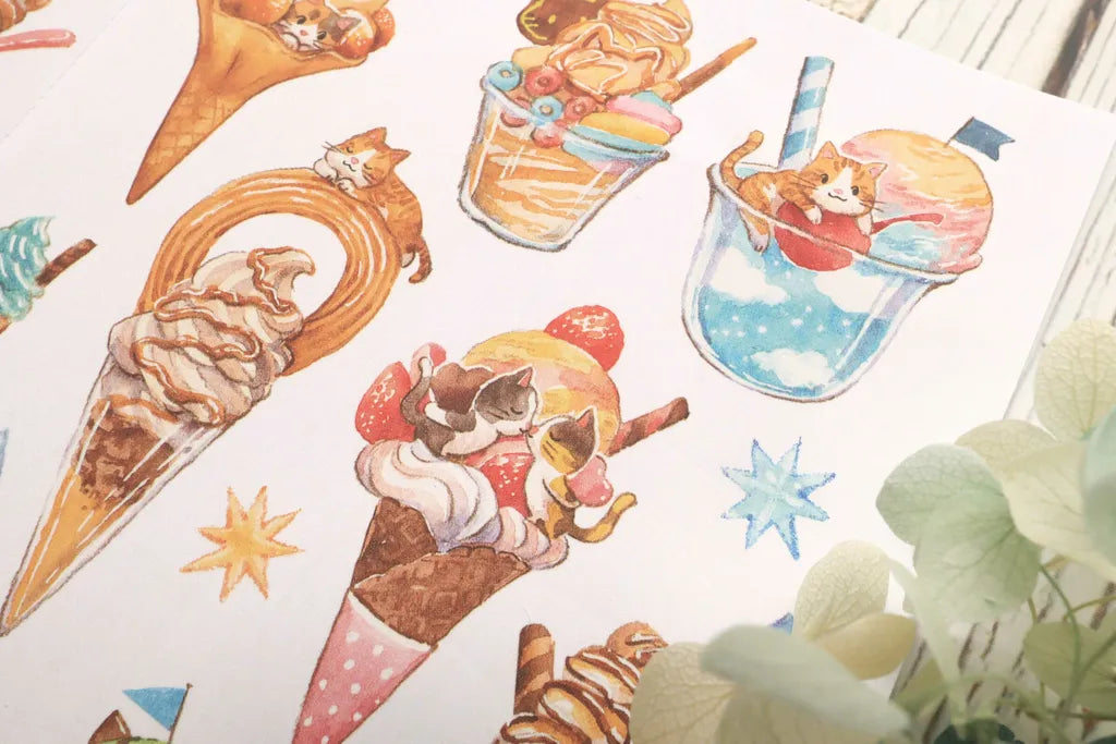 Maruco: Kitten Ice Cream – Transfer Stickers