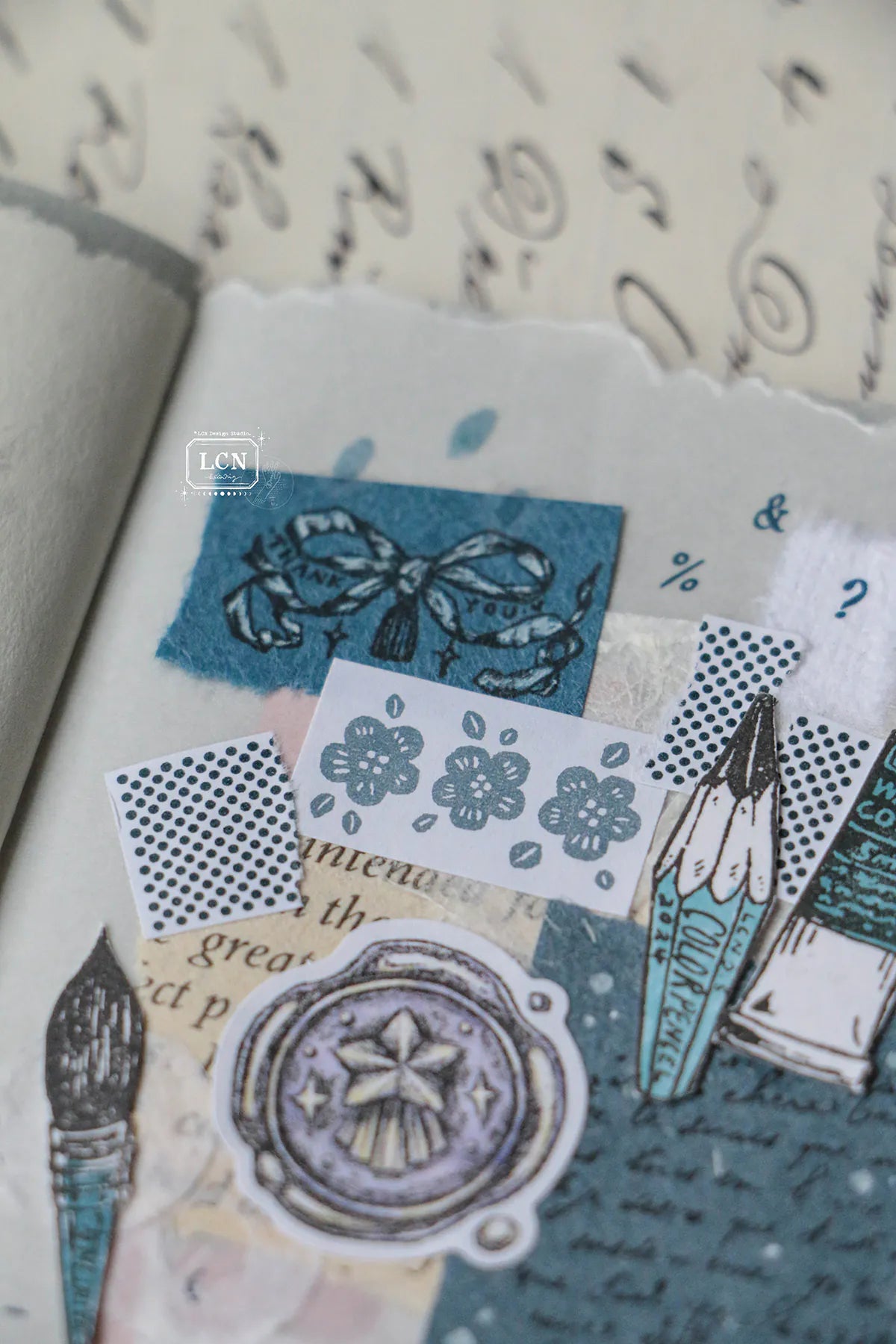 LCN Label Sticker Roll: Spring Flower - Earth Tone