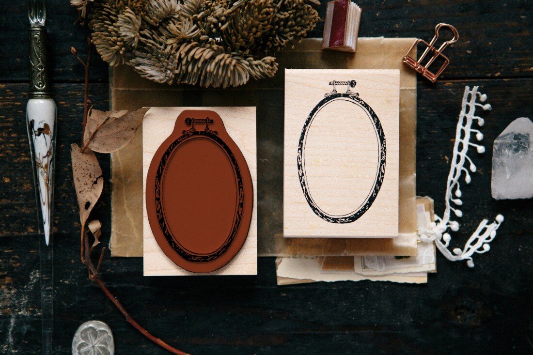 OURS Studio: Rubber Stamp - Ellipse Embroidery Hoop Rubber Stamp