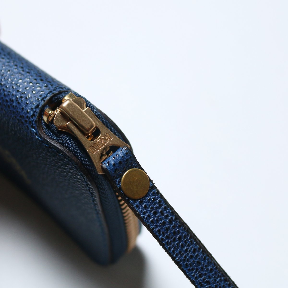 Kurozan Indigo Leather Zip Pen Case