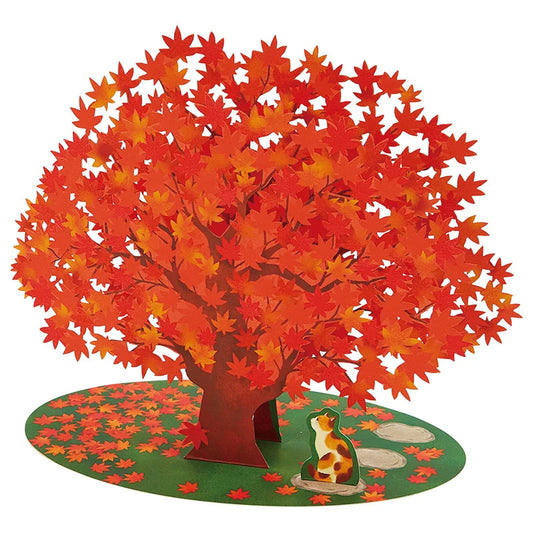 Sanrio Greeting Card: Autumn Leaves with Cat