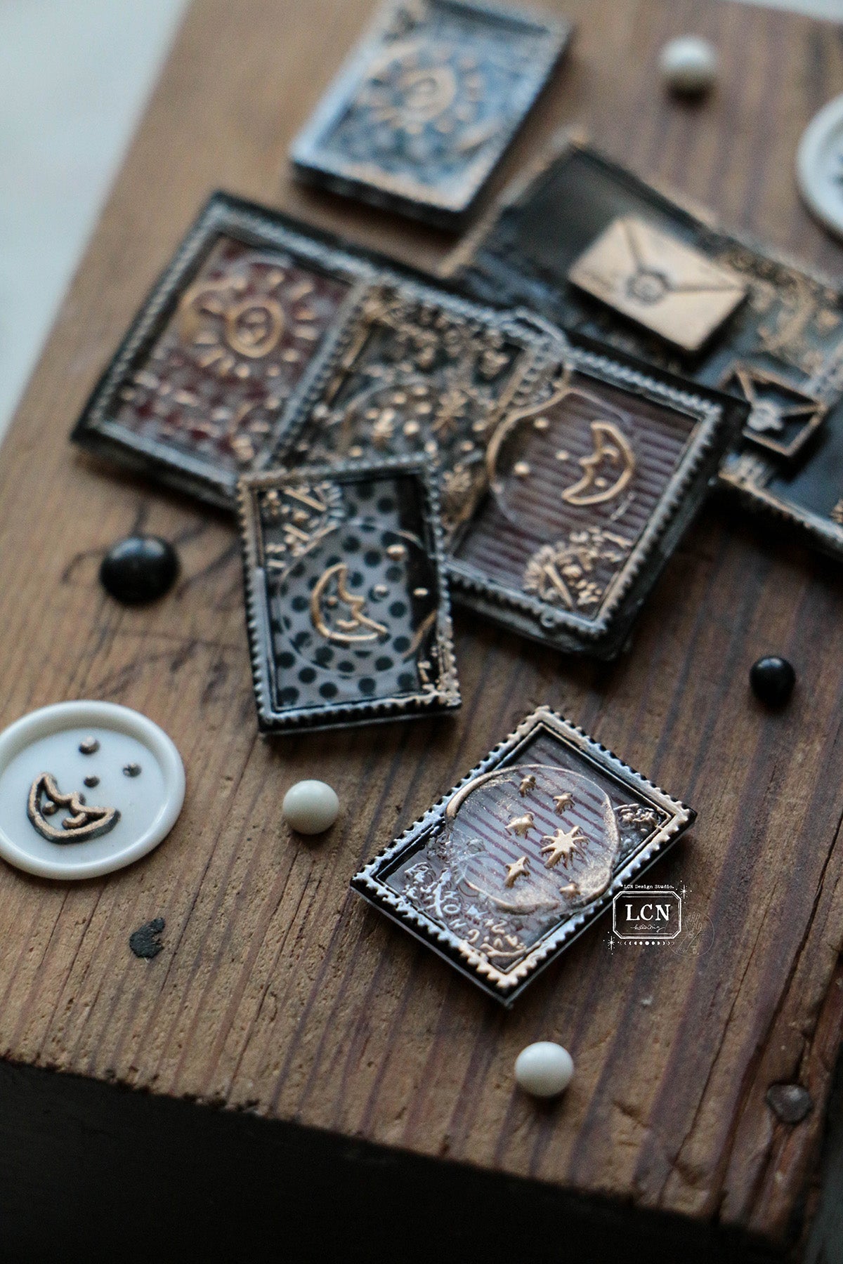 LCN Mini Double-sided Wax Seal Stamp Set: Hand-Drawn Stars