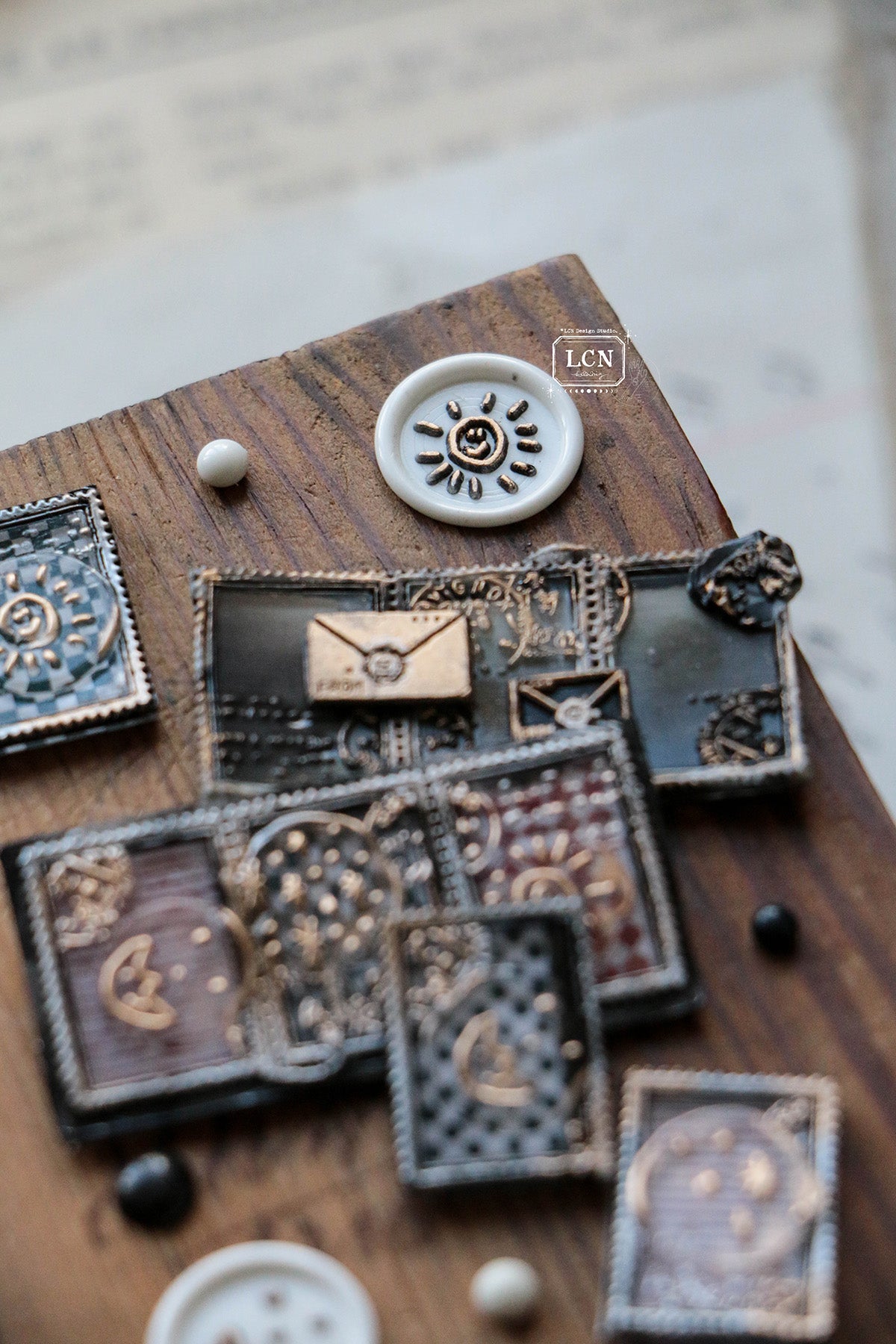 LCN Mini Double-sided Wax Seal Stamp Set: Sun & Moon