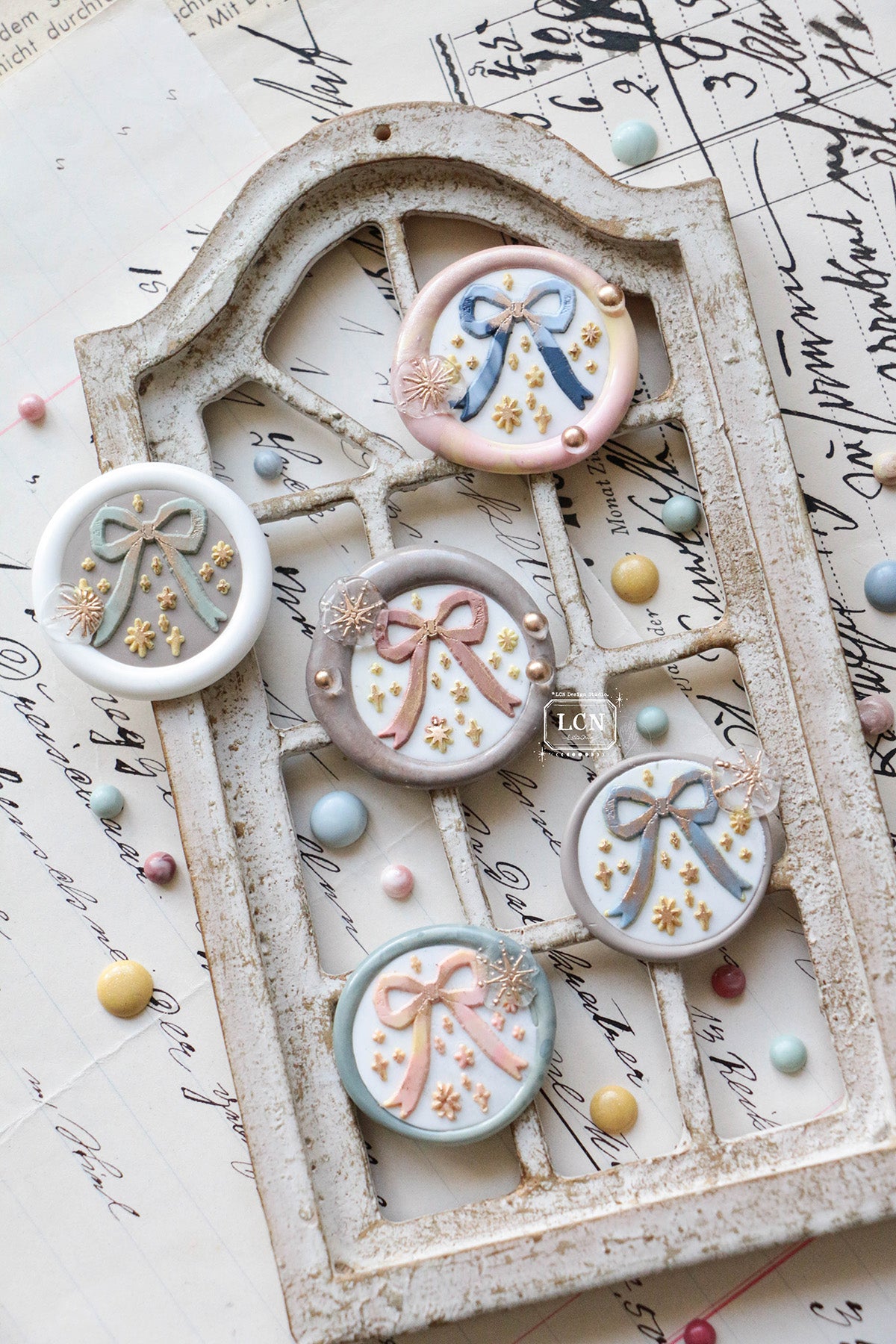 LCN Wax Seal Stamp Set: Bow - round