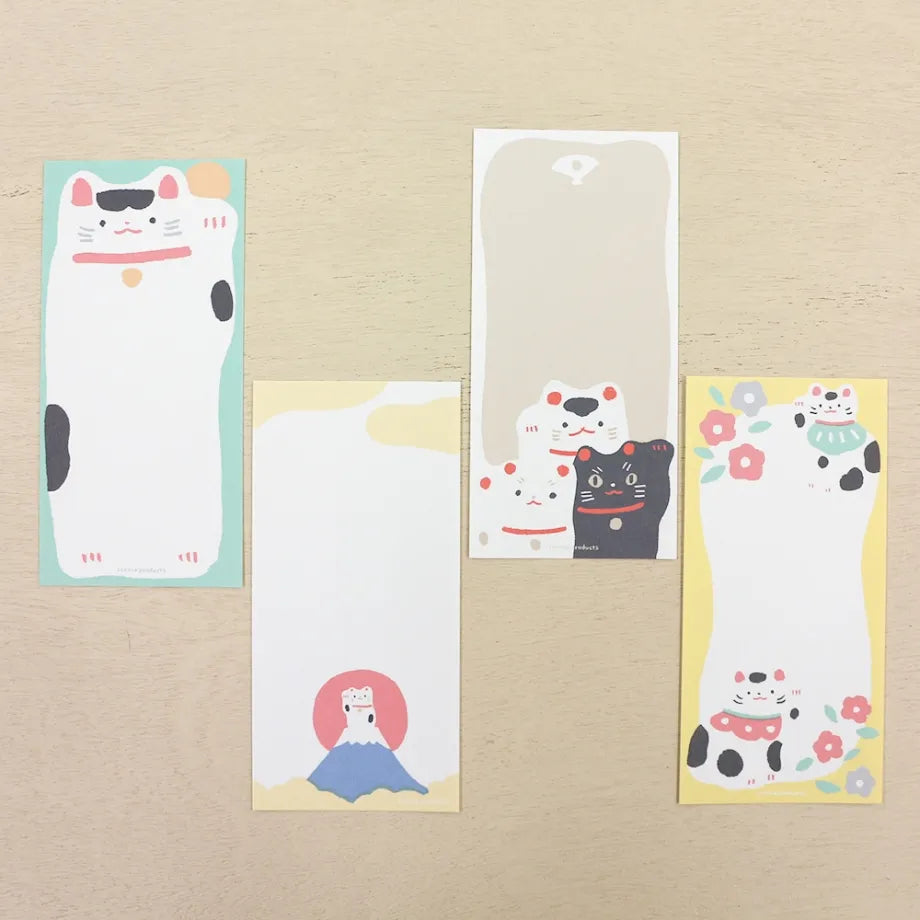 Cozyca products: Masao Takahata: Letter Pad - まねきねこ (beckoning cat)