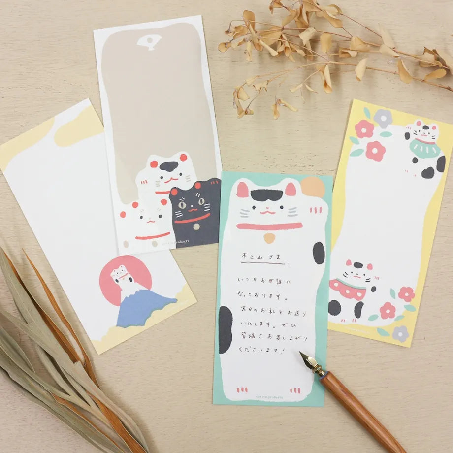 Cozyca products: Masao Takahata: Letter Pad - まねきねこ (beckoning cat)