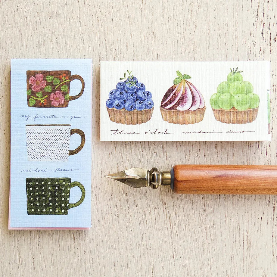 Cozyca products: Midori Asano: Sticky Notes: My Favourite Mugs - three o'clock