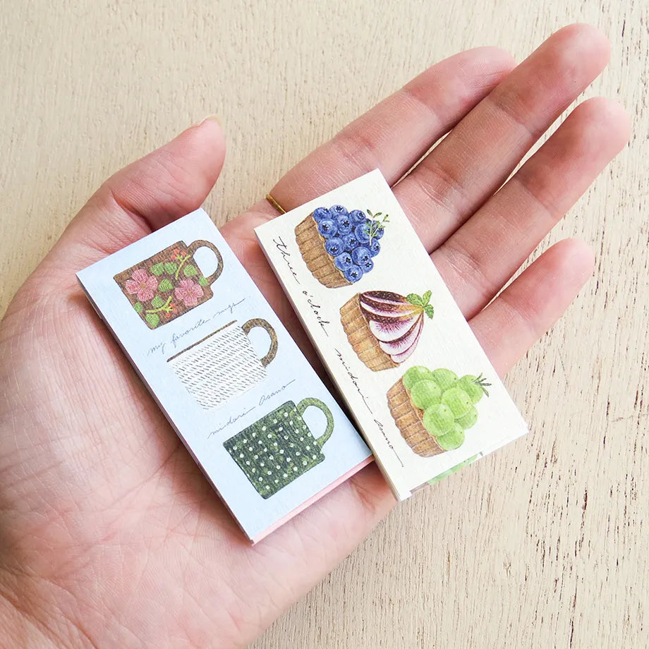 Cozyca products: Midori Asano: Sticky Notes: My Favourite Mugs - three o'clock