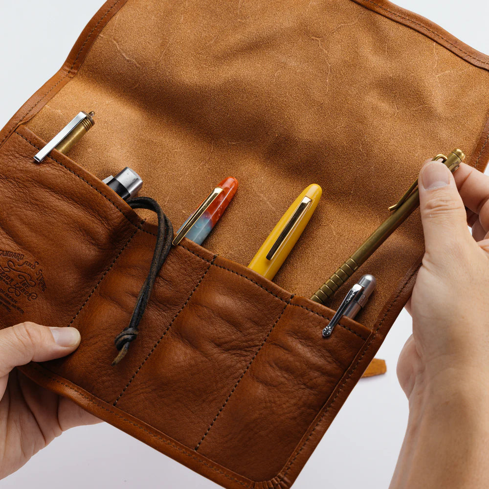 TSL Leather roll pen case