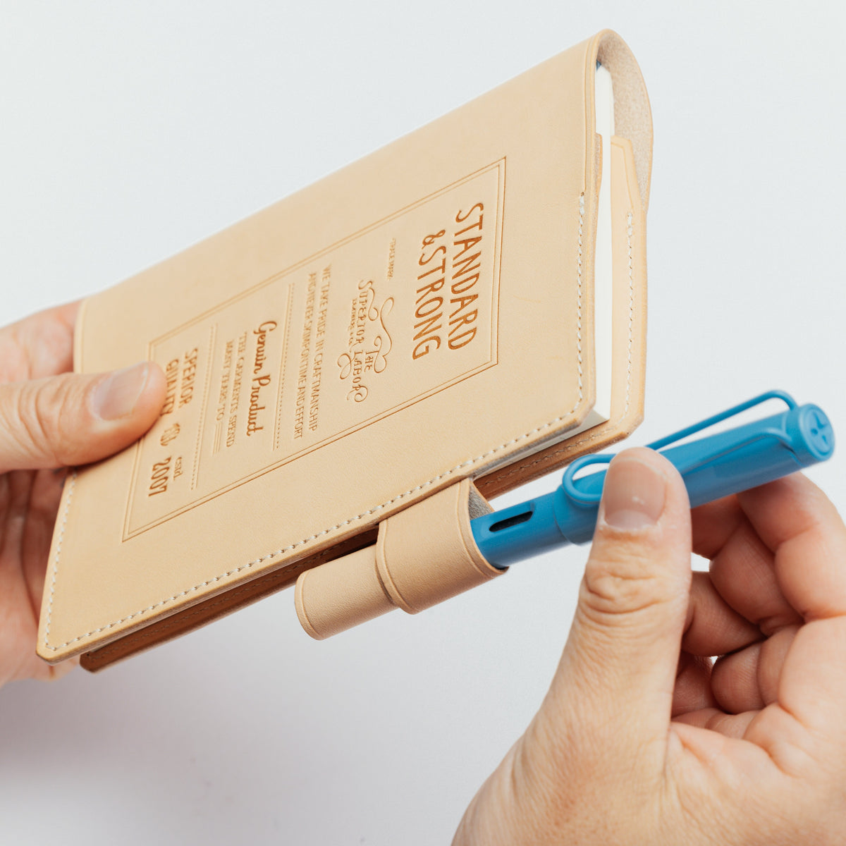 PRE-ORDER: A6 Notebook Cover Keeper, TSL Stamped leather