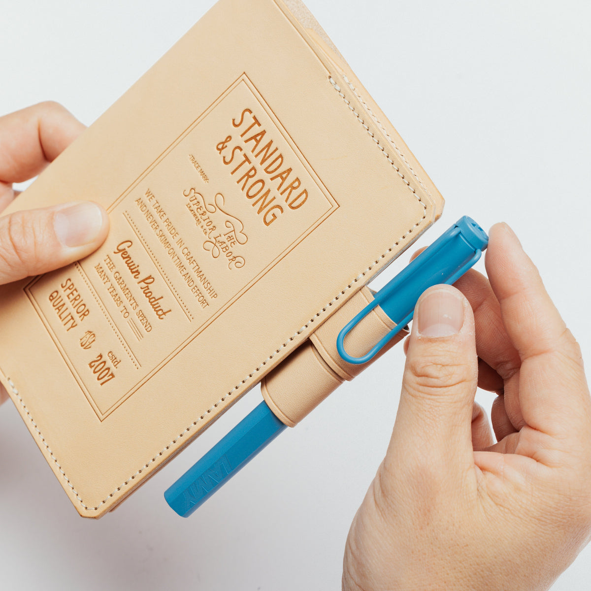 PRE-ORDER: A6 Notebook Cover Keeper, TSL Stamped leather