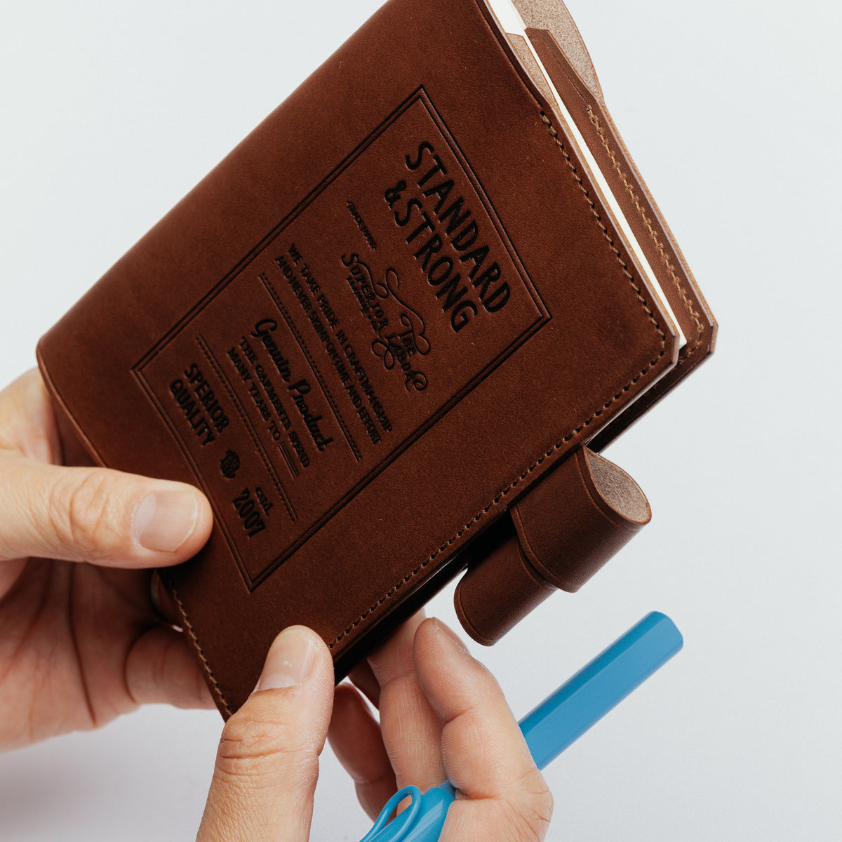 PRE-ORDER: A6 Notebook Cover Keeper, TSL Stamped leather