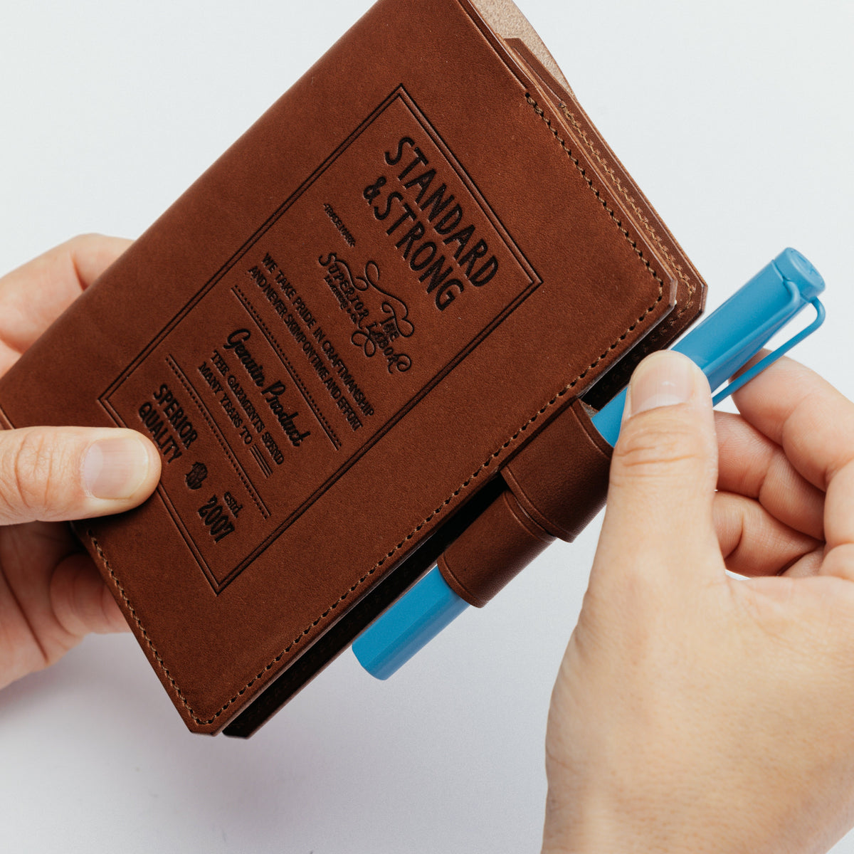 PRE-ORDER: A6 Notebook Cover Keeper, TSL Stamped leather