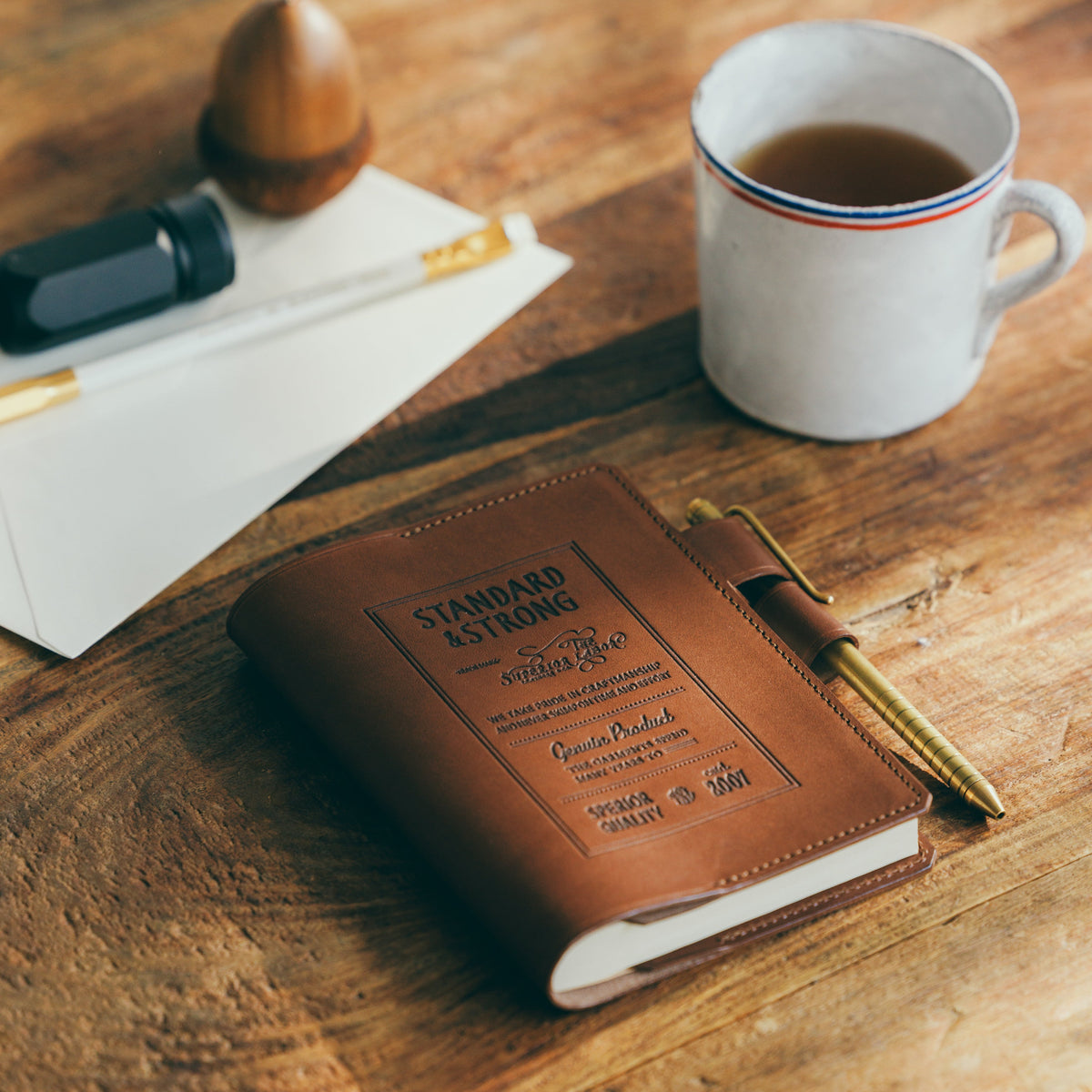 PRE-ORDER: A6 Notebook Cover Keeper, TSL Stamped leather