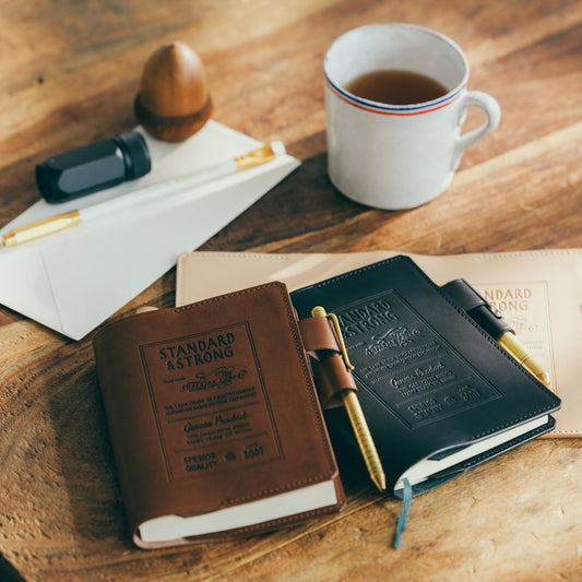 PRE-ORDER: A6 Notebook Cover Keeper, TSL Stamped leather