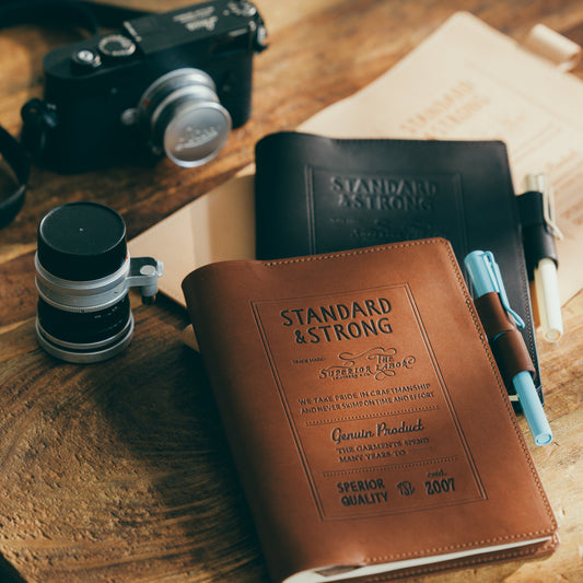 PRE-ORDER: A5 Notebook Cover Keeper, TSL Stamped leather