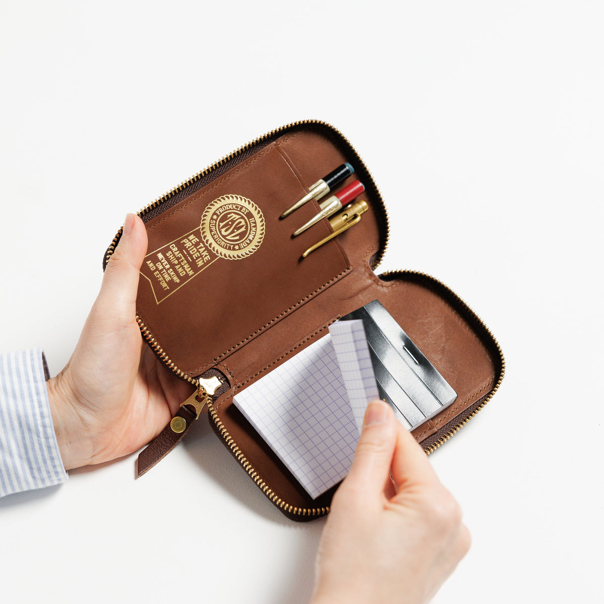 PRE-ORDER: TSL Oil Leather Zip Pen Case