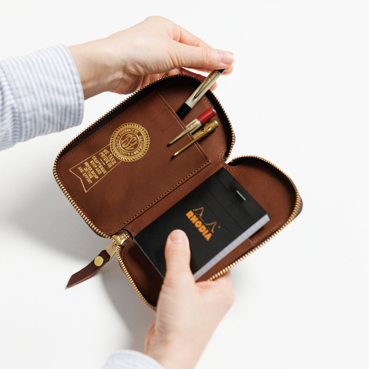 PRE-ORDER: TSL Oil Leather Zip Pen Case