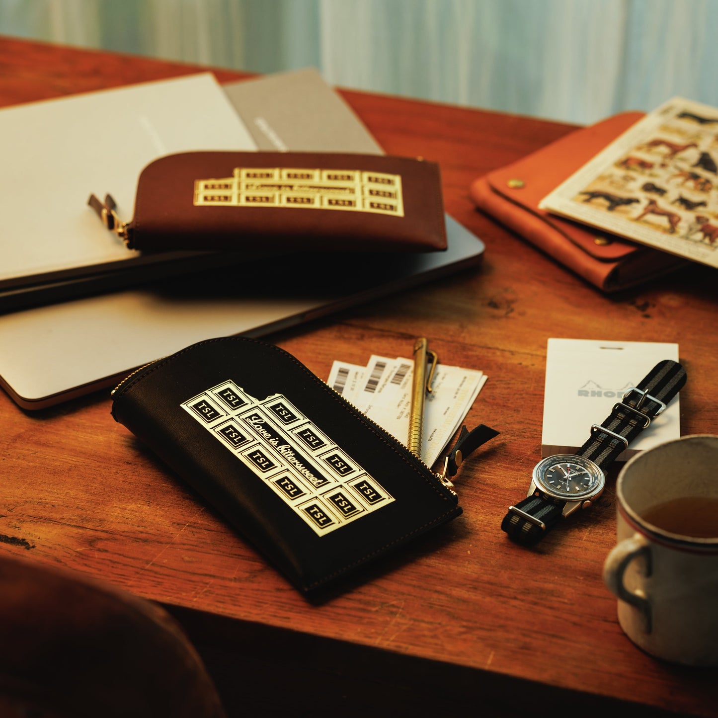 PRE-ORDER: TSL Tochigi Leather Zip Case Chocolate