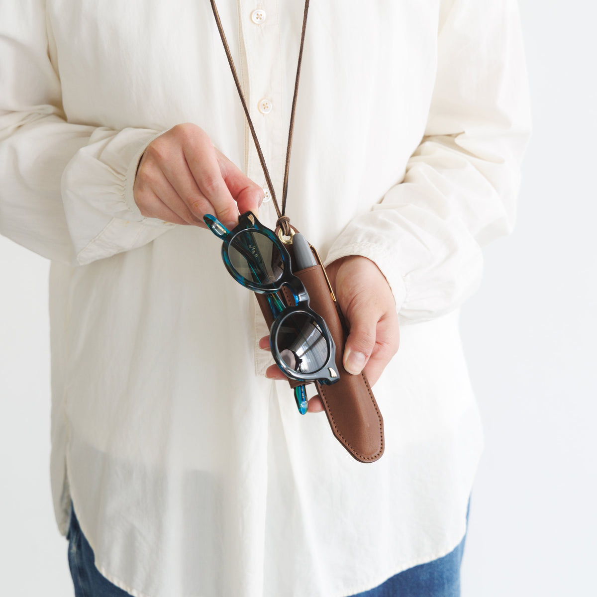 PRE-ORDER: TSL Tochigi Leather Pen & Glasses Holder