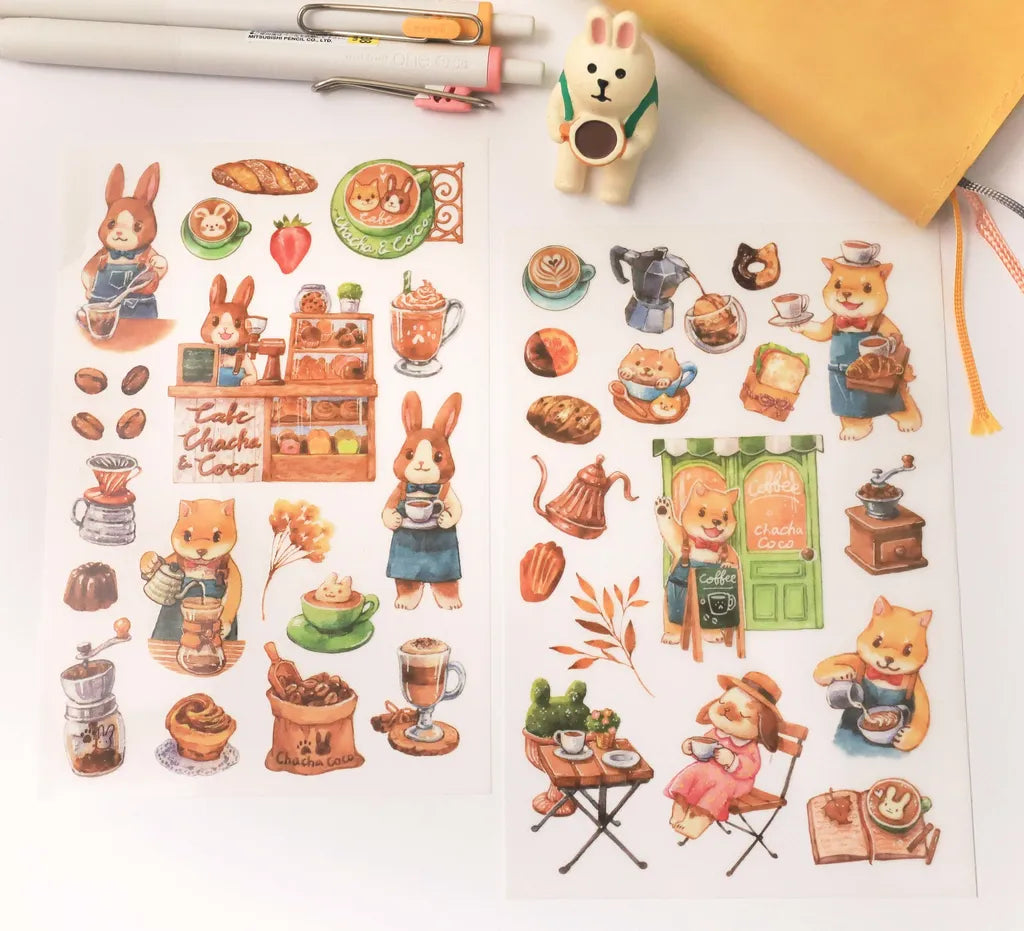 Maruco: Chacha Coco Cafe – Transfer Stickers