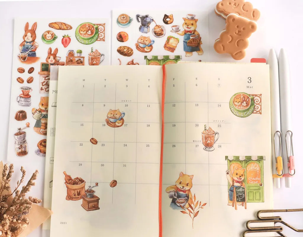 Maruco: Chacha Coco Cafe – Transfer Stickers