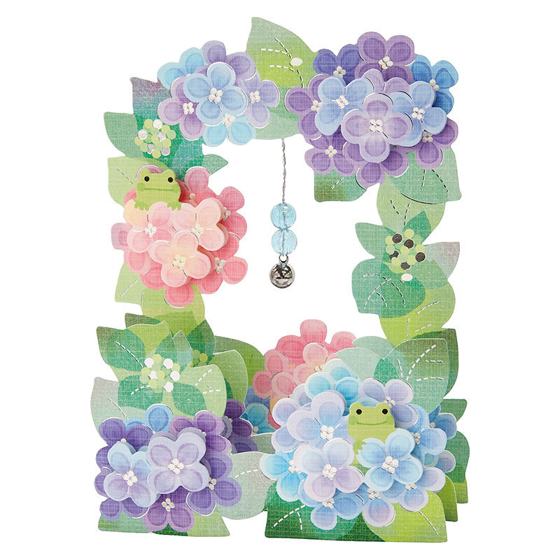 Sanrio Greeting Card: Hydrangea and Frog