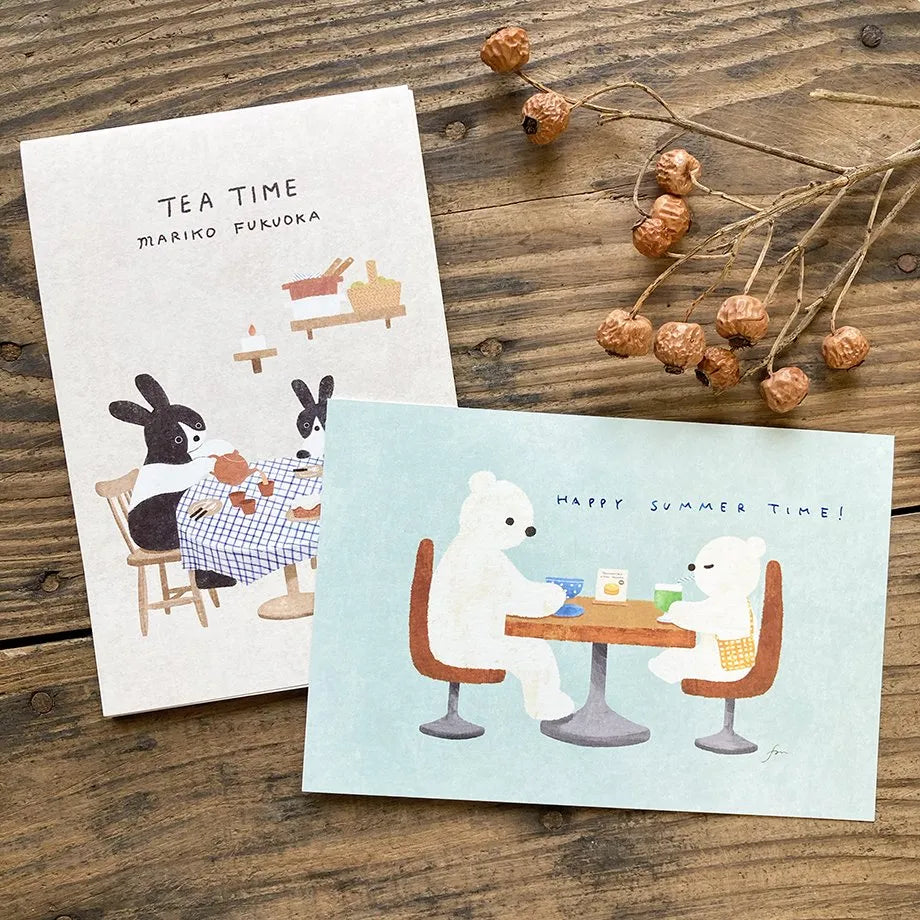 Cozyca products: Mariko Fukuoka: Postcard Set - Tea Time