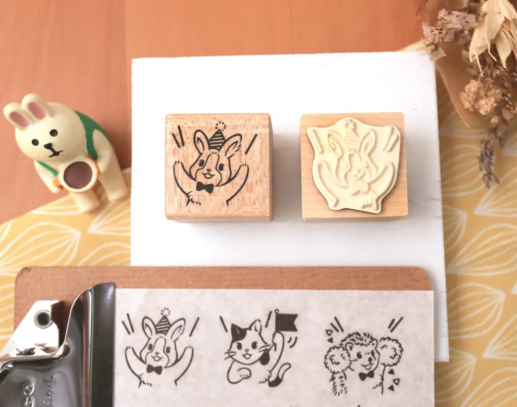 Maruco: Animal Cheer Squad｜Maple Wood Rubber Stamp