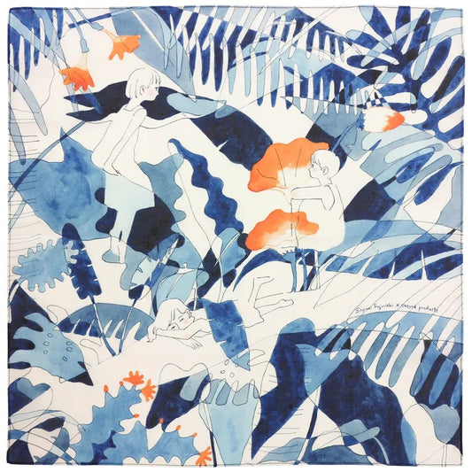 Cozyca products: Sayuri Fujimaki: Handkerchief - Secret Rainforest