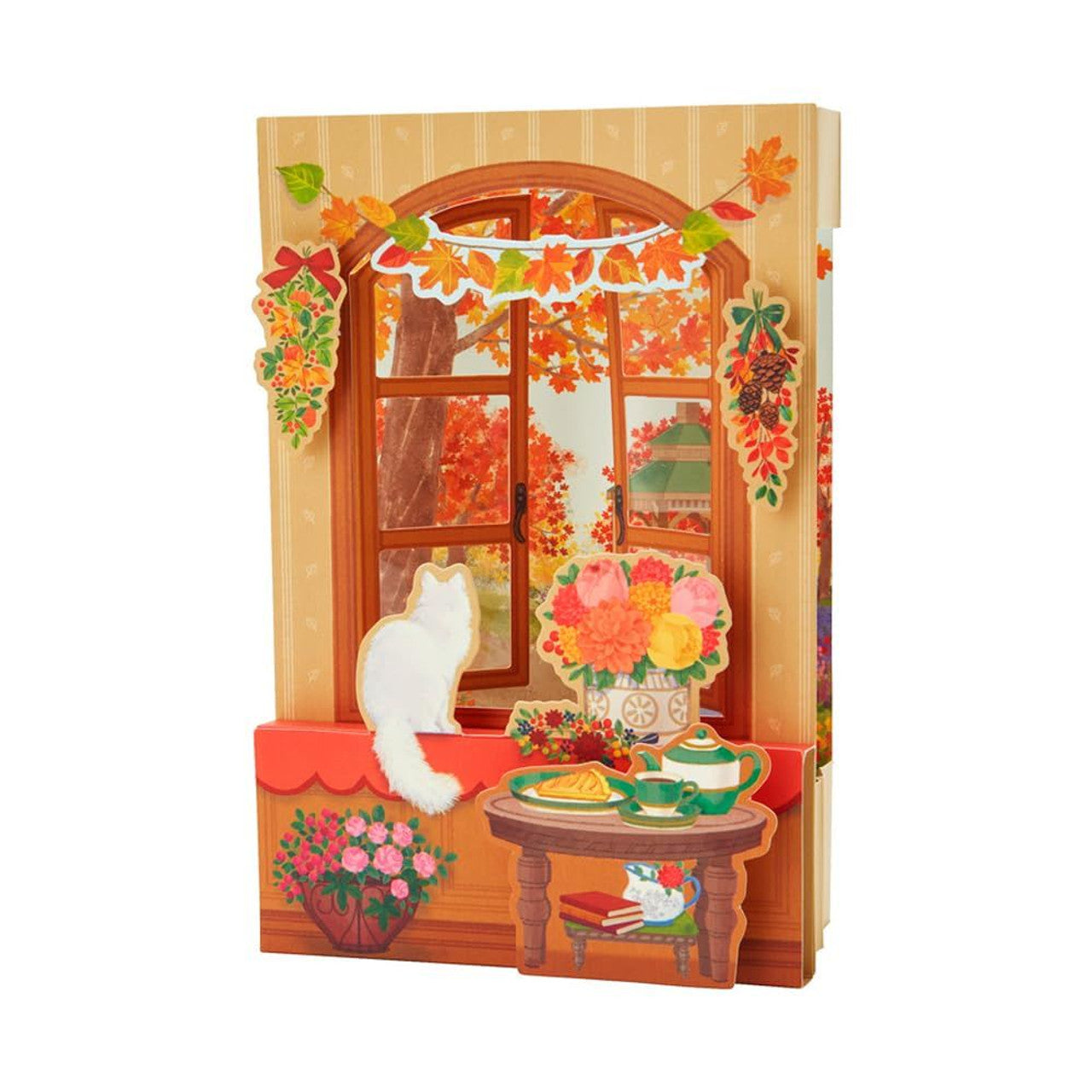 Sanrio Greeting Card: Cat by the Window in Autumn