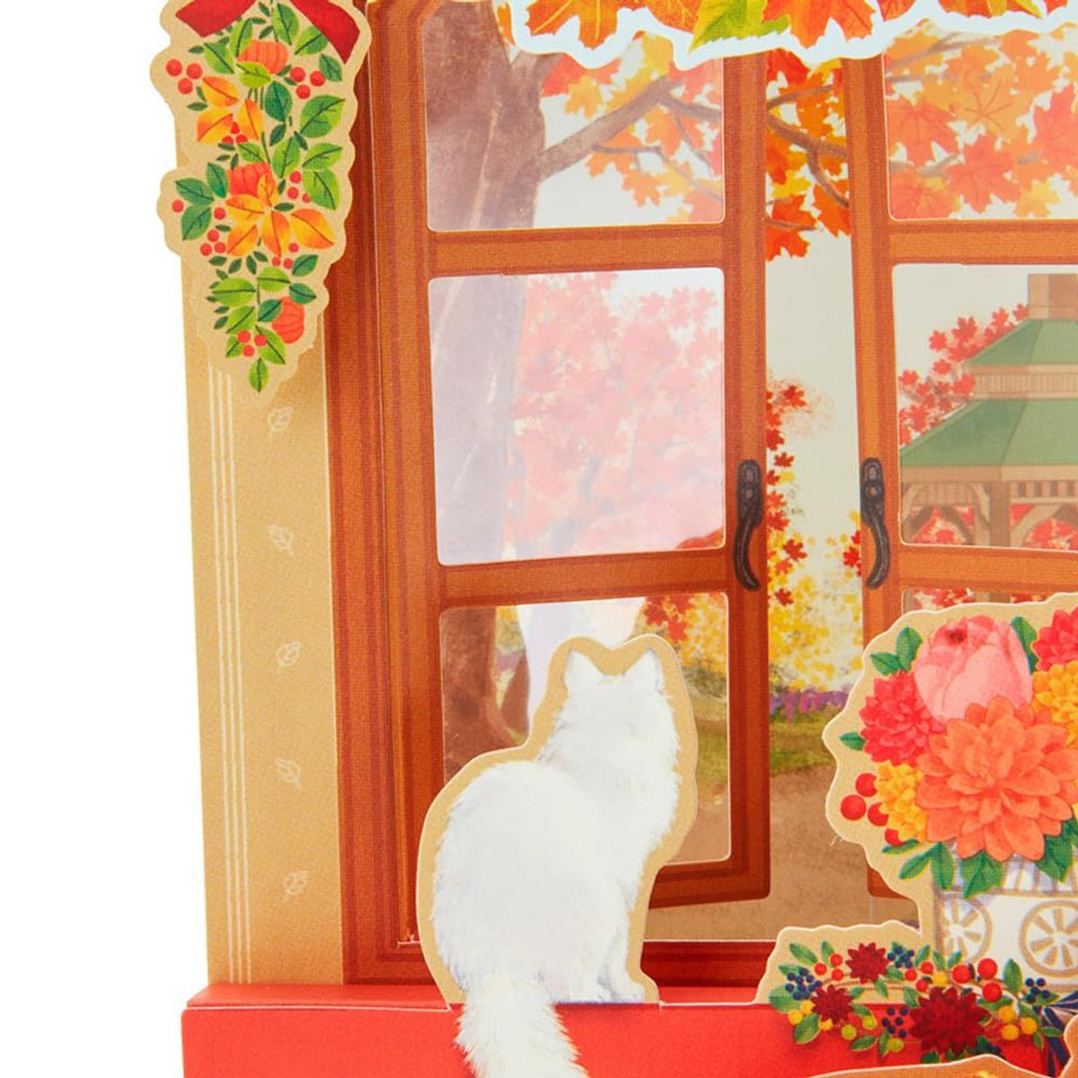 Sanrio Greeting Card: Cat by the Window in Autumn