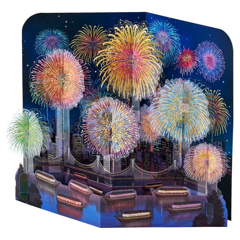 Sanrio Greeting Card: Hanabi (fireworks) at the Waterfront City