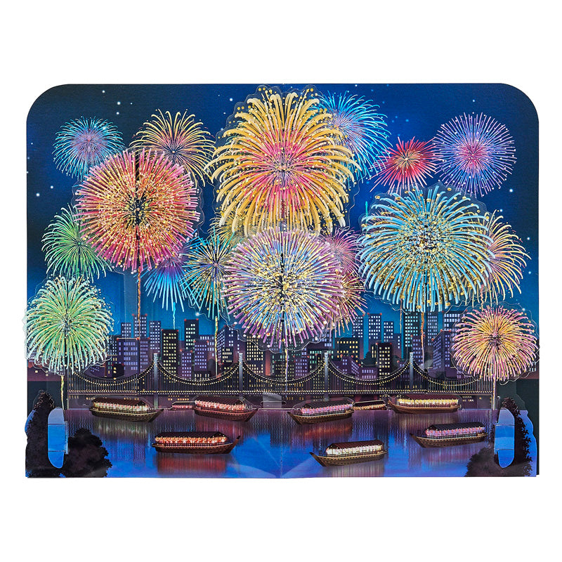 Sanrio Greeting Card: Hanabi (fireworks) at the Waterfront City