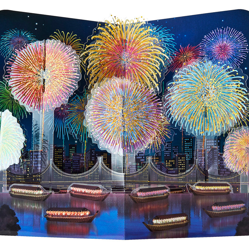 Sanrio Greeting Card: Hanabi (fireworks) at the Waterfront City