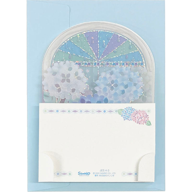 Sanrio Greeting Card: Hydrangea Behind a Window