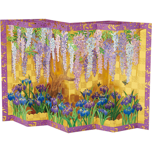 Sanrio Greeting Card: Wisteria & Iris Gold Screen