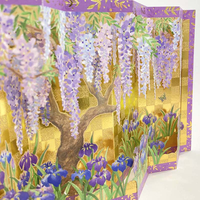 Sanrio Greeting Card: Wisteria & Iris Gold Screen