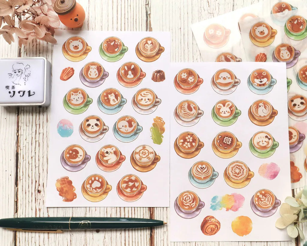 Maruco: Coffee Latte Art – Transfer Stickers