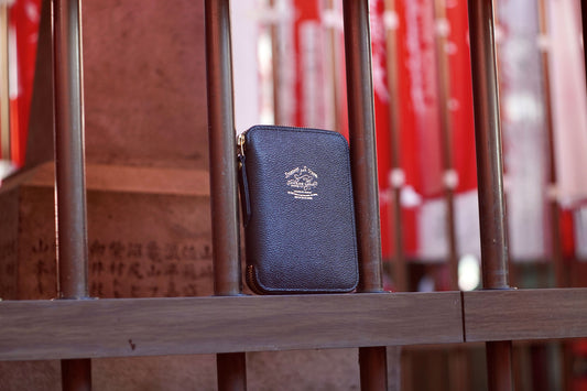 B7 Kurozan Black Leather Zip Organizer