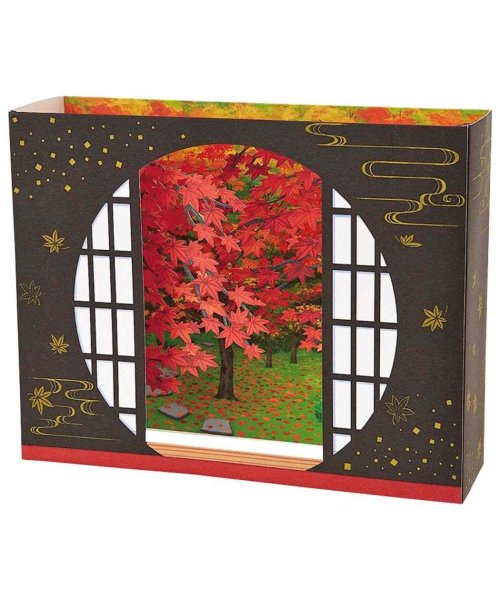 Sanrio Greeting Card: Autumn Leaves in a Round Window