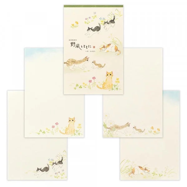 Nekorobi Letter Paper: 野風とともに (nokaze to tomoni) Along with the Wild Breeze