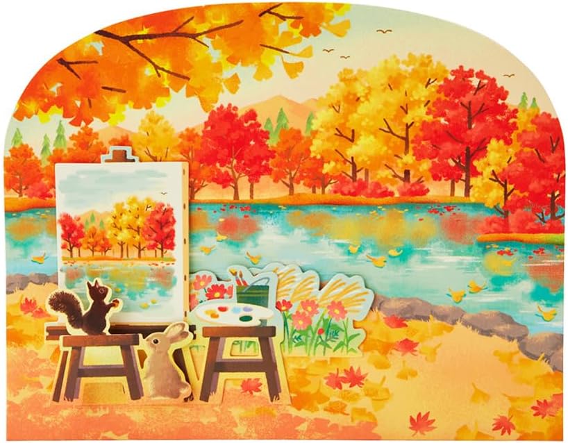 Sanrio Greeting Card: Squirrel Painting in Autumn