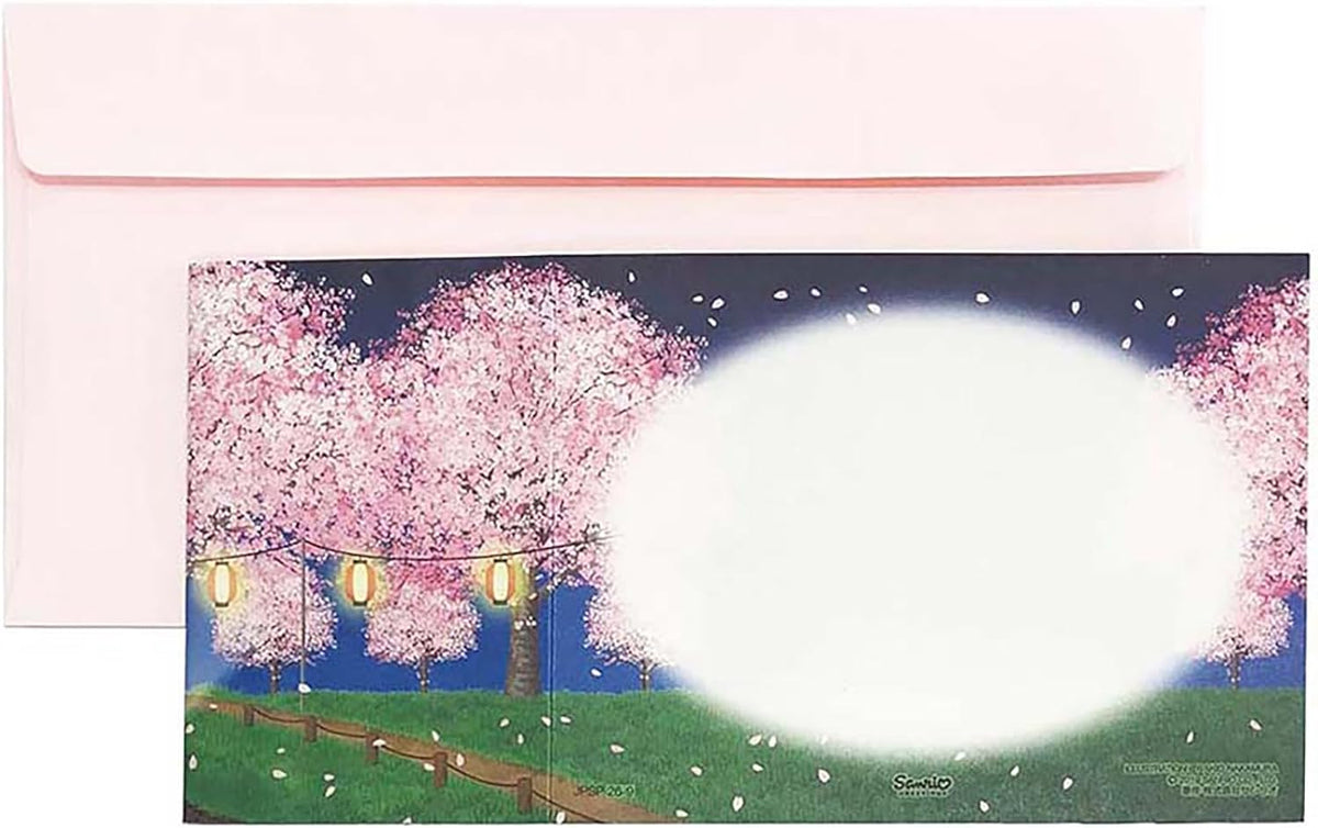 Sanrio Greeting Card: Sakura Night Bridge