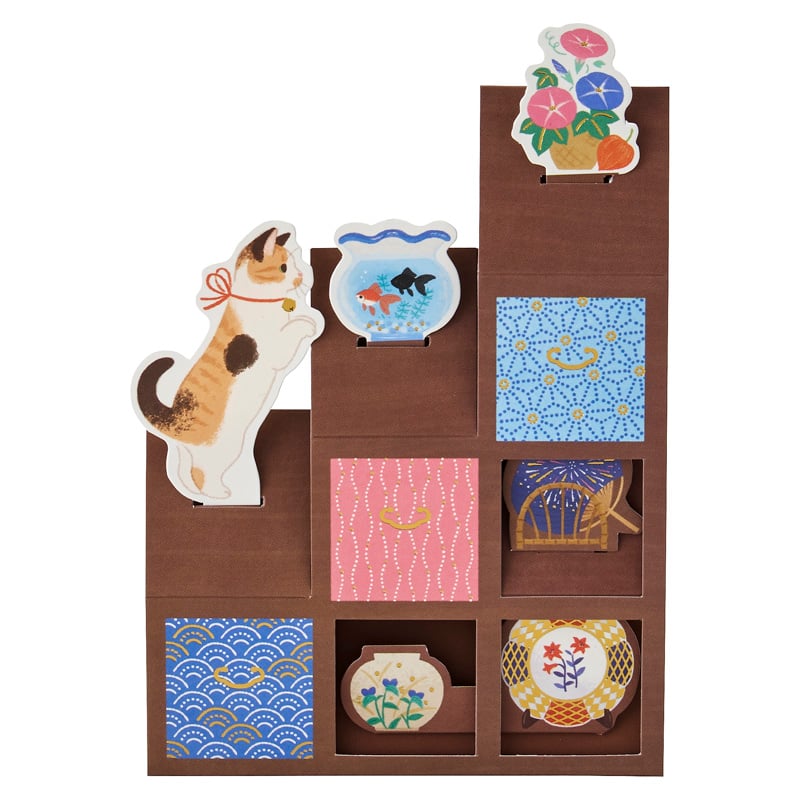 Sanrio Greeting Card: Japanese Traditional Staircase Chest with  a Cat