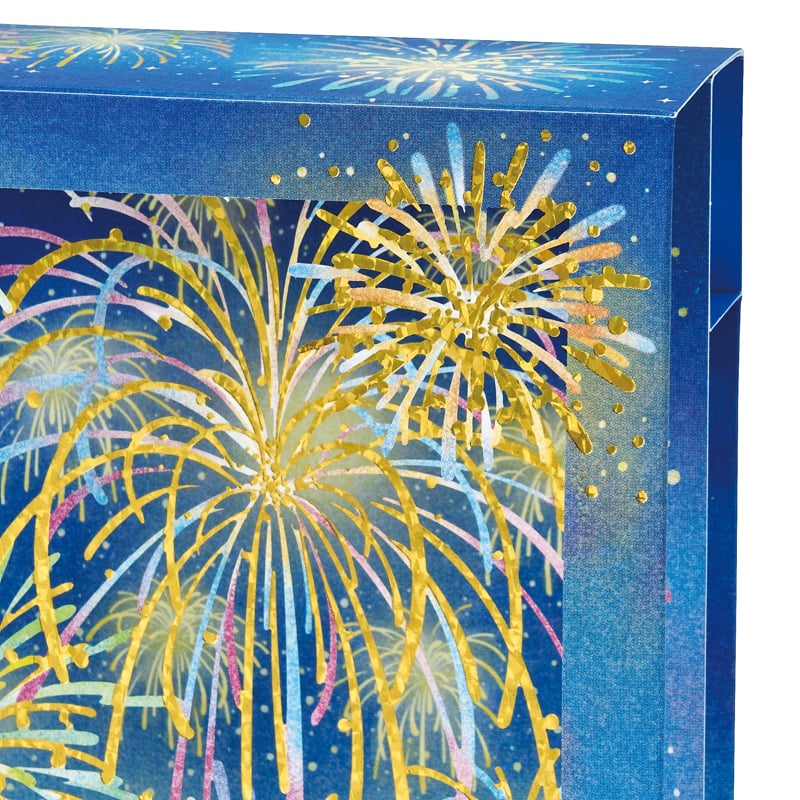 Sanrio Greeting Card: Hanabi (fireworks) with a Cat at the Waterfront City