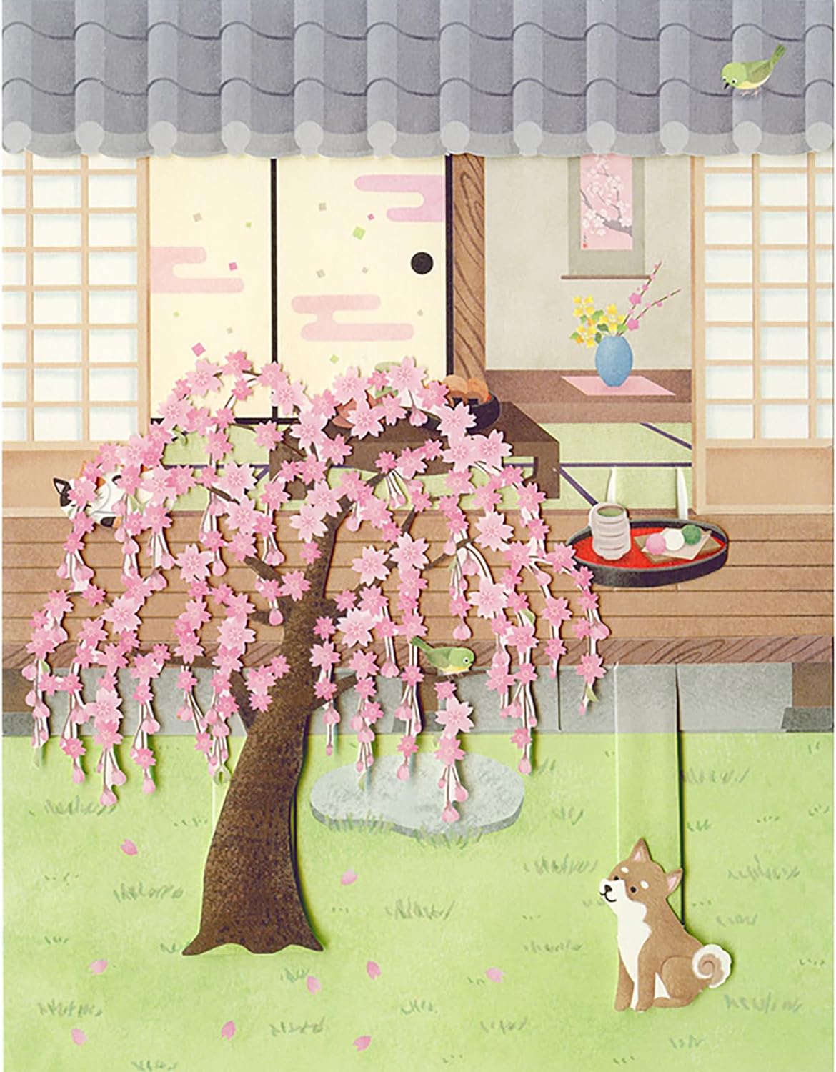 Sanrio Greeting Card: Sakura and Shiba Inu