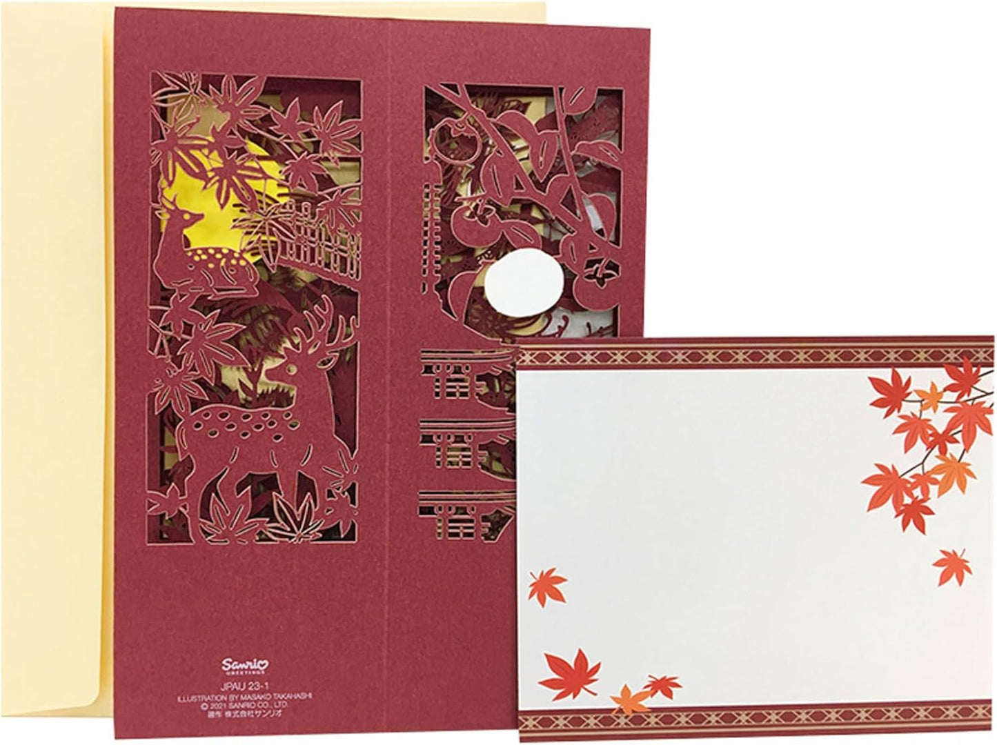 Sanrio Greeting Card: Bamboo Folding Screen Scenes (Autumn)