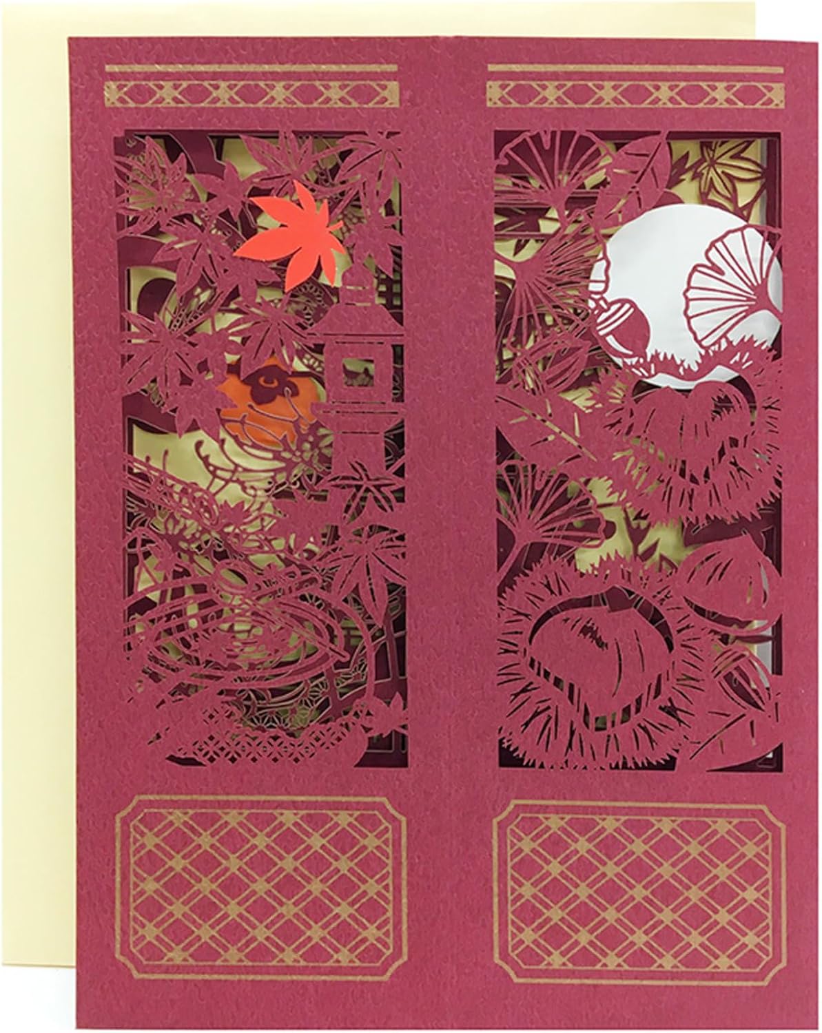 Sanrio Greeting Card: Bamboo Folding Screen Scenes (Autumn)